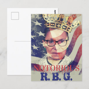 Notorious RGB Ruth Bader Ginsburg Liberal Feminist Postcard