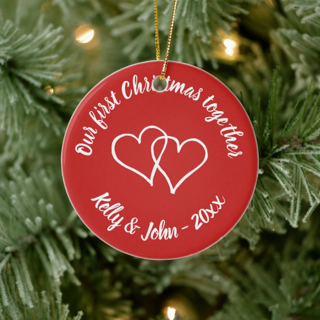 Notre 1er Noël ensemble couple ornement d'arbre (Arbre)