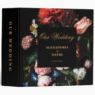 Notre Album de mariage Classeur noir foncé Floral