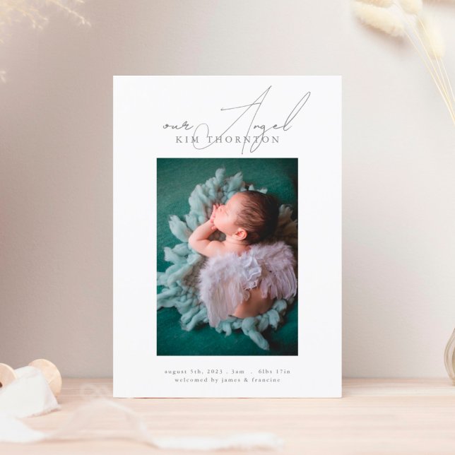 notre Angel cadre photo bébé faire-part de naissan (Créateur téléchargé)
