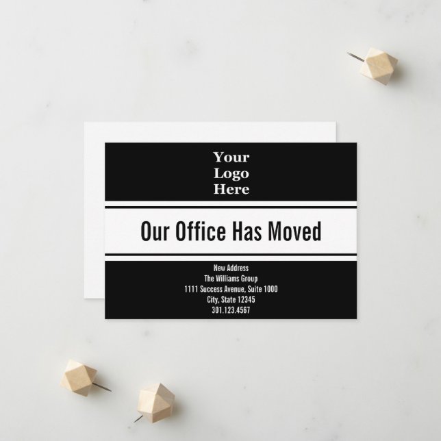 Notre Bureau A Déplacé Le Faire-part De Déplacemen (Devant/Arrière en situation)