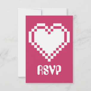 Notre carte de réponse 8-Bit Hearts in Raspberry