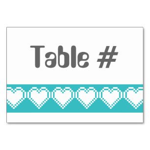 Notre carte de table 8 bits en turquoise