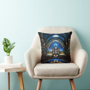 Notre Dame Basilica Throw Pillow