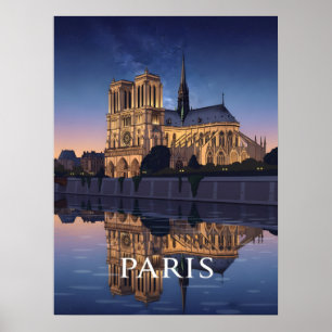 Notre Dame Cathedra Paris France Poster
