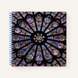 Notre-Dame Cathedral Colourful Stained Glass Notebook