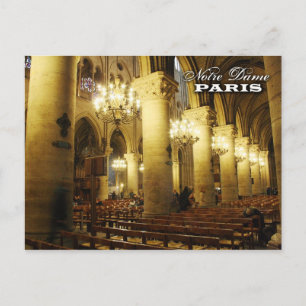 Notre Dame Cathedral (interior), Paris, France Postcard