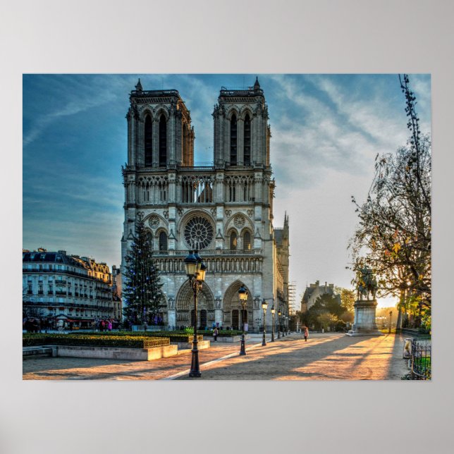 Notre Dame Cathedral Paris Christmas Poster (Front)