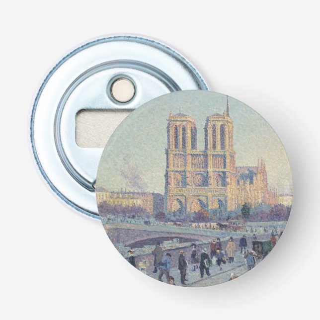 Notre Dame Cathedral Paris France Classic Painting Bottle Opener (Front)