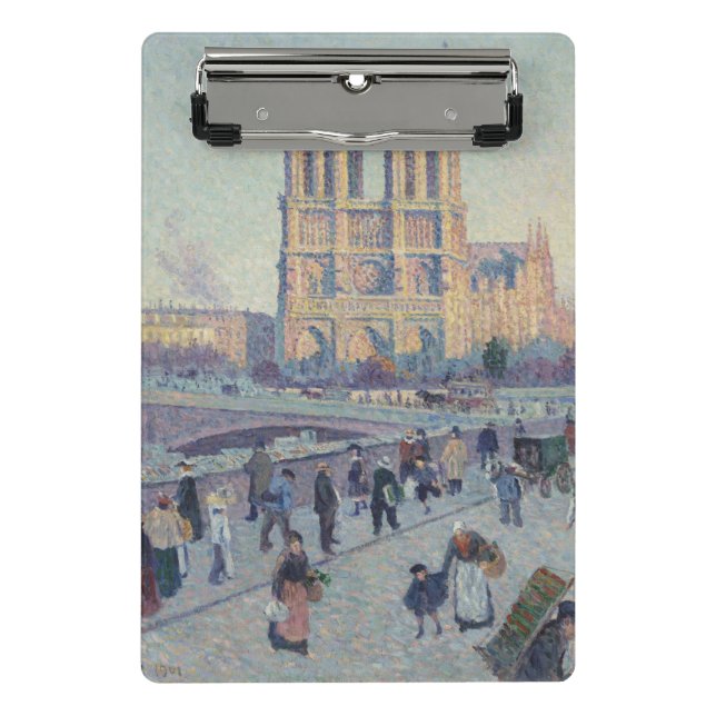 Notre Dame Cathedral Paris France Classic Painting Mini Clipboard (Front)