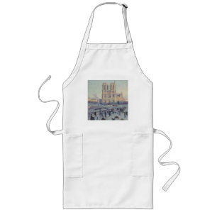Notre Dame Cathedral Paris France Painting Long Apron