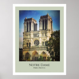 Notre Dame Cathedral, Paris, France  Poster