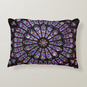 Notre Dame Cathedral Paris Rose Window Accent Pillow