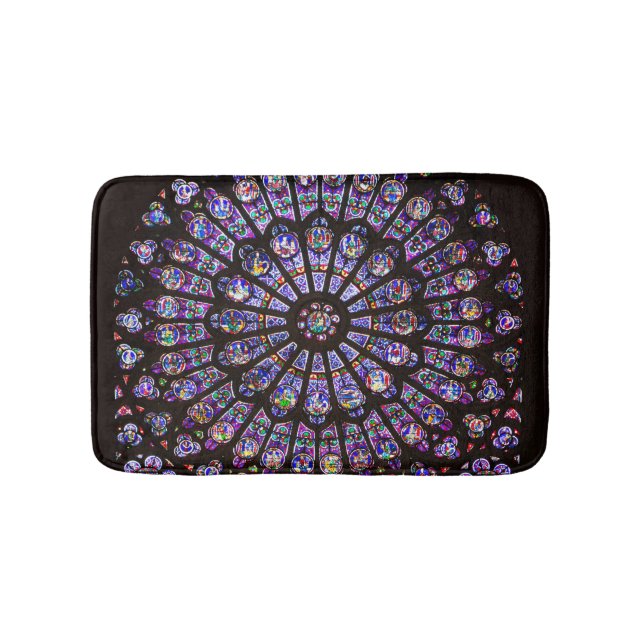 Notre Dame Cathedral Paris Rose Window Bath Mat (Front)