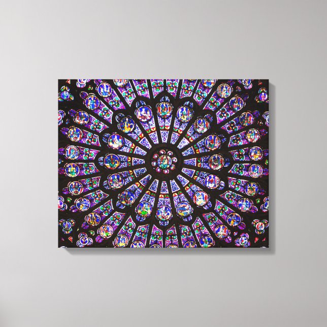 Notre Dame Cathedral Paris Rose Window Canvas Print (Front)