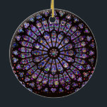Notre Dame Cathedral Paris Rose Window Ceramic Ornament<br><div class="desc">Stained Glass Window - This is a beautiful photo of the Notre Dame Rose Window at the Paris Notre Dame Cathedral.</div>