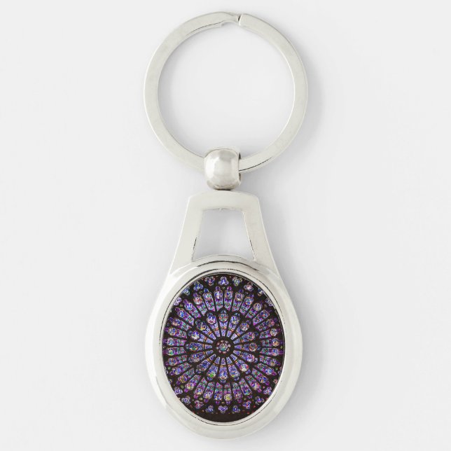 Notre Dame Cathedral Paris Rose Window Keychain (Front)