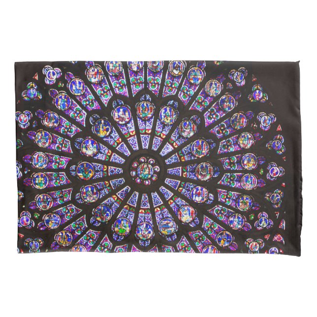 Notre Dame Cathedral Paris Rose Window Pillowcase (Front)