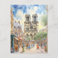 Notre Dame Cathedral Paris Scene Art