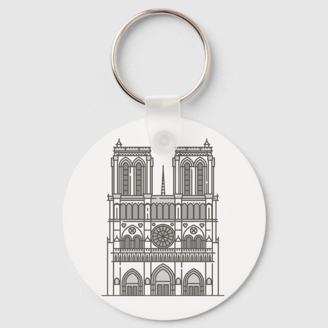 Notre Dame Cathedral World landmark Keychain (Front)