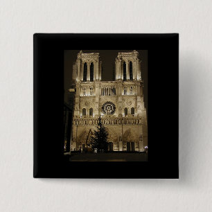 Notre Dame Church 2 Inch Square Button