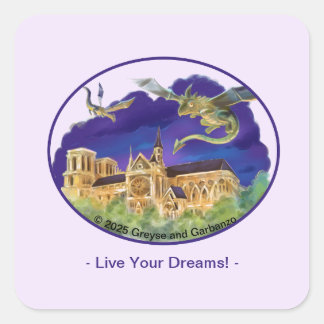 Notre Dame Classic Square Stickers - Dreams