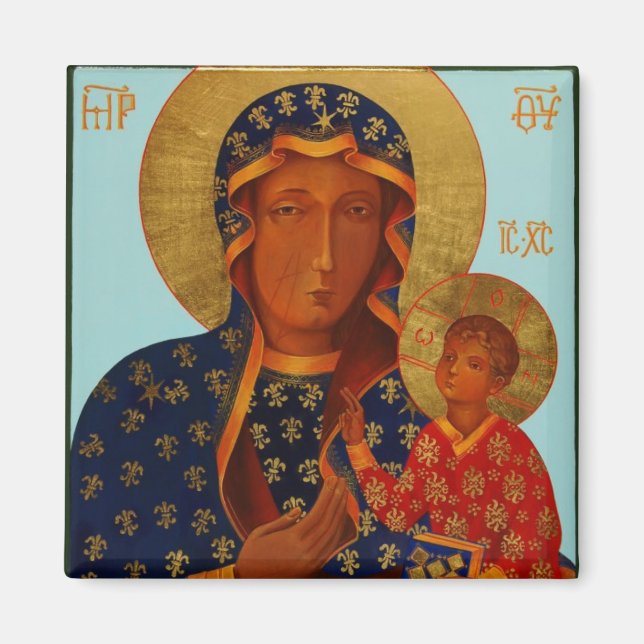 Notre-Dame de Czestochowa / Magnet de Madonna noir (Devant)