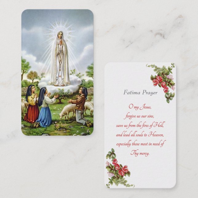 Notre-Dame de Fatima - Carte "Prière Fatima" (Devant / Derrière)