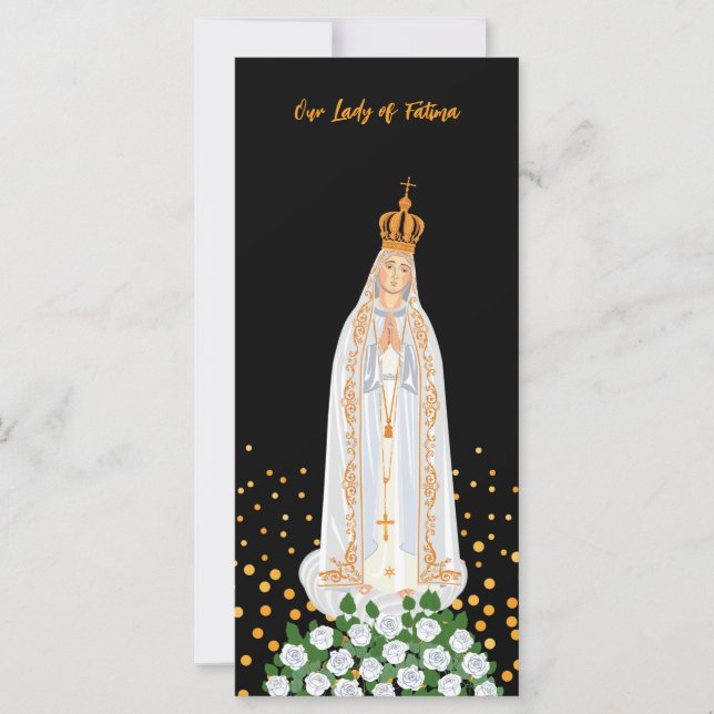 Notre Dame de Fatima chandelles Carte de prière de (Devant)