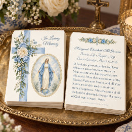 Notre-Dame de Grâce Bleu Floral Mémorial Catholiqu