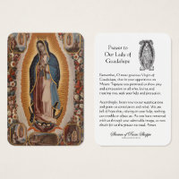 Notre-Dame de Guadalupe Prière Carte Sainte