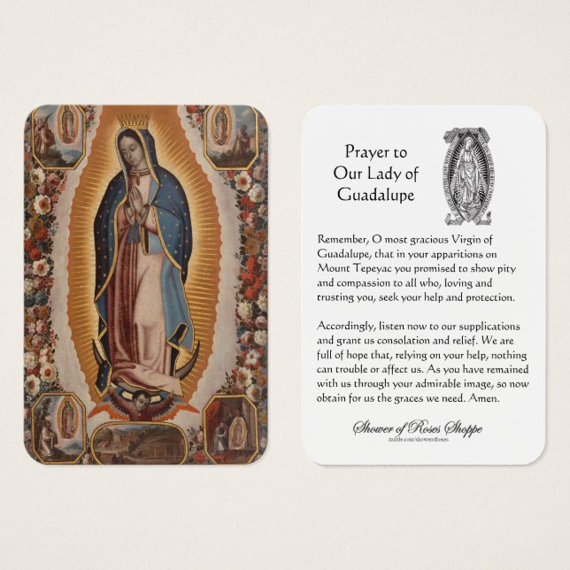Notre-Dame de Guadalupe Prière Carte Sainte (Devant & derrière)