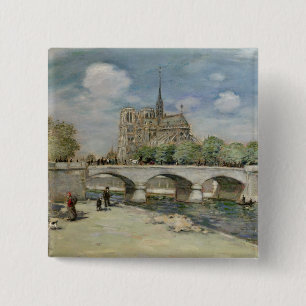 Notre Dame de Paris, c.1900 2 Inch Square Button