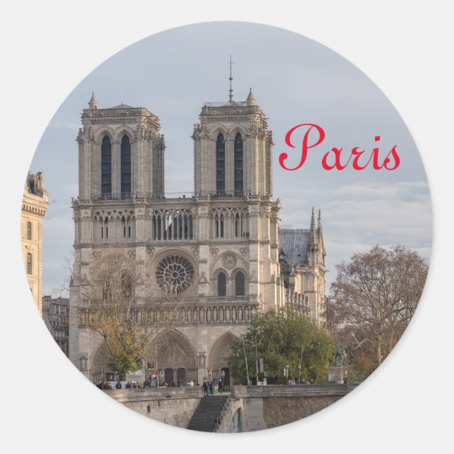 Notre Dame de Paris Classic Round Sticker (Front)