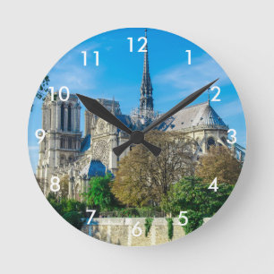 Notre Dame de Paris in France Round Clock