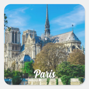 Notre Dame de Paris in France Square Sticker