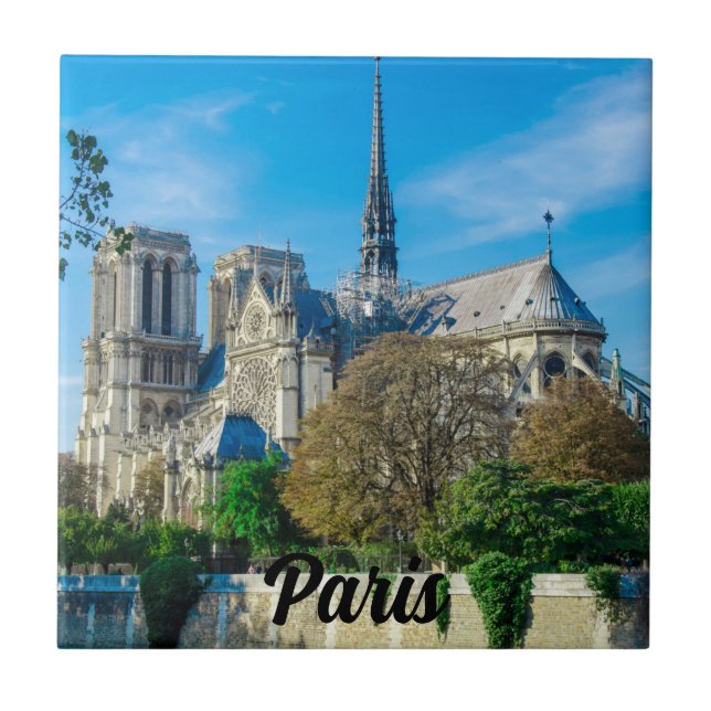 Notre Dame de Paris in France Tile (Front)
