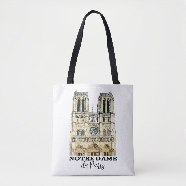Notre-Dame de Paris Souvenir France Cathedral Tote Bag (Front)