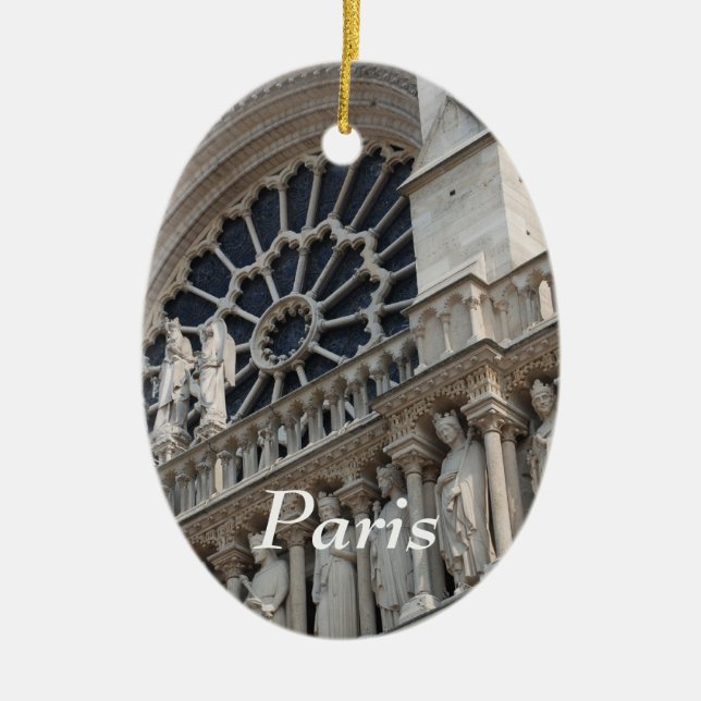 Notre Dame detail Ceramic Ornament (Front)