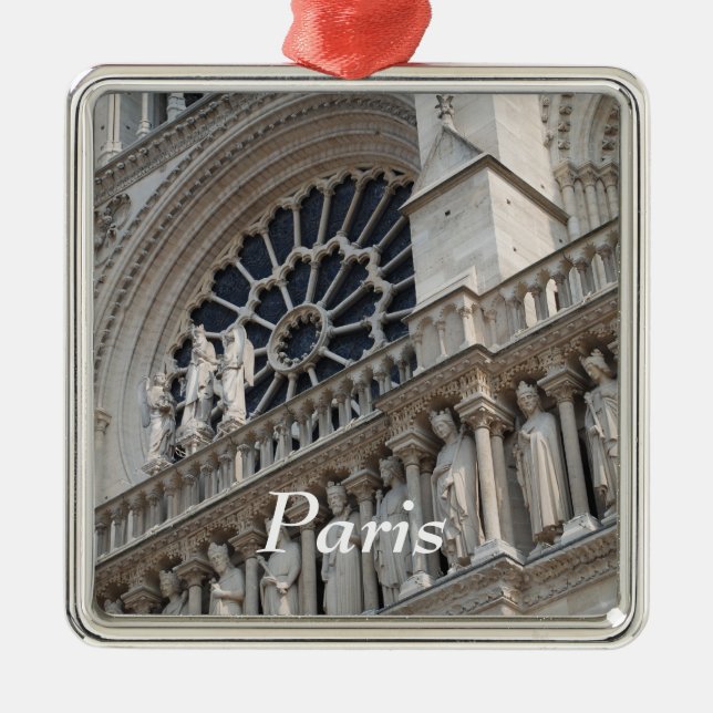 Notre Dame detail Metal Ornament (Front)