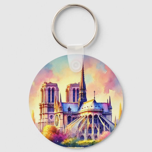 Notre-Dame fire Keychain (Front)