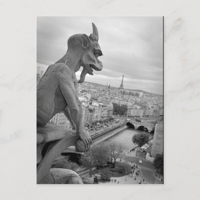 Notre Dame Gargoyle Postcard (Front)