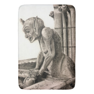 Notre Dame Gargoyle - The Watcher Bath Mat