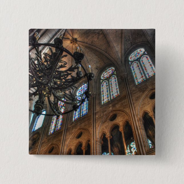 Notre Dame interior 2 Inch Square Button (Front)