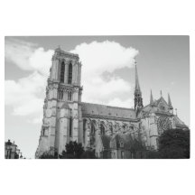 Notre-Dame Mur en métal noir et blanc