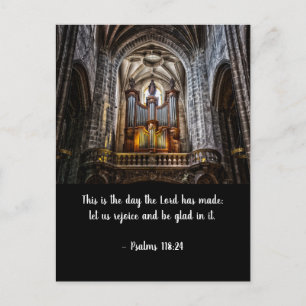 Notre Dame Organ and Psalms Verse Postcard
