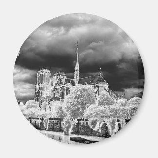 Notre Dame, Paris 4 b&w Magnet