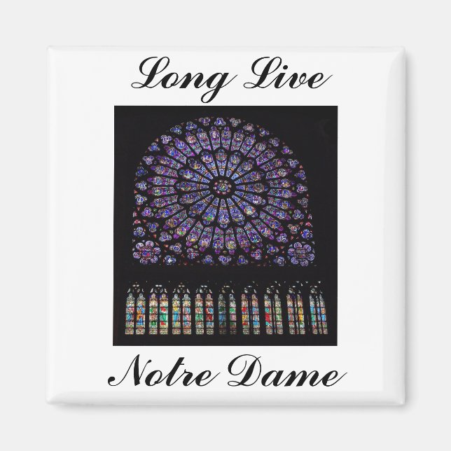 Notre Dame Paris Cathedral Stained Glass Window Magnet (Front)