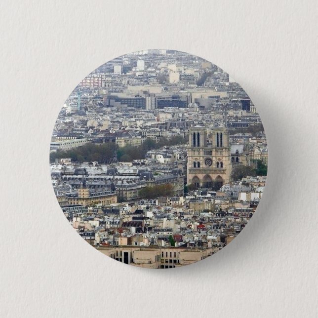 Notre Dame Paris France 2 Inch Round Button (Front)