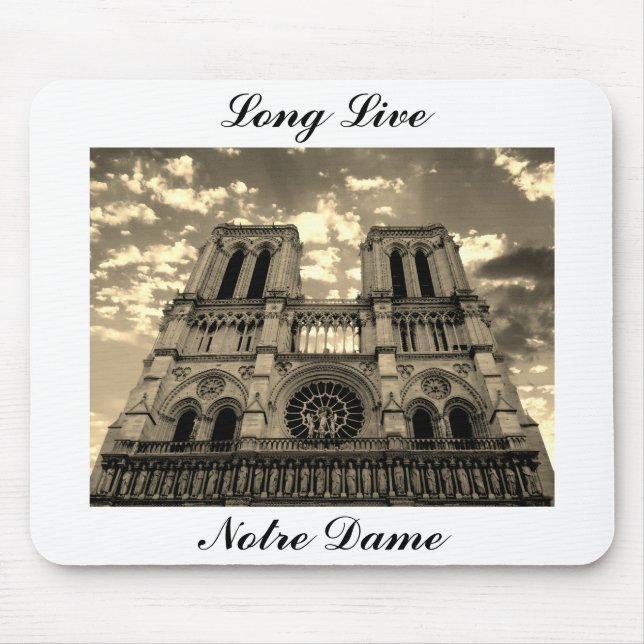Notre Dame Paris France Cathedral Long Live Mouse Pad (Front)